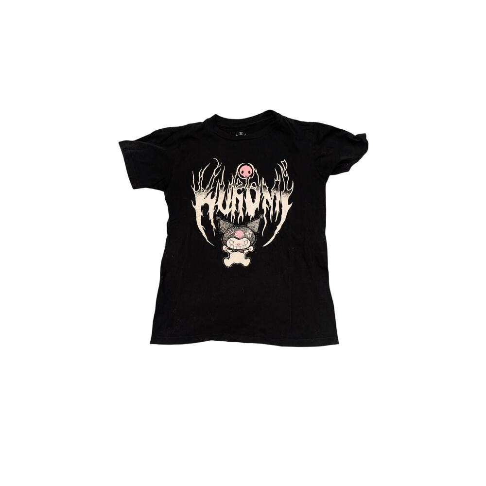 Kuromi Black Graphic T-Shirt Women’s Size Small Sanrio Goth Anime Tee
